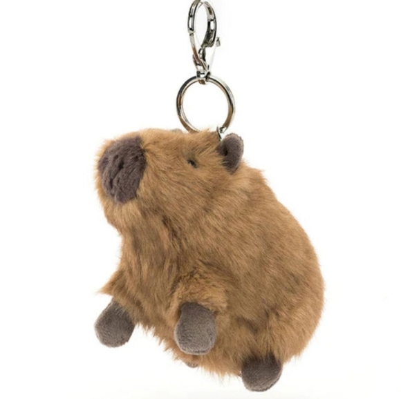 Jellycat Clyde Capybara Bag Charm 5.5x2.4x3.9" Soft and Plush NWT - Picture 2 of 6